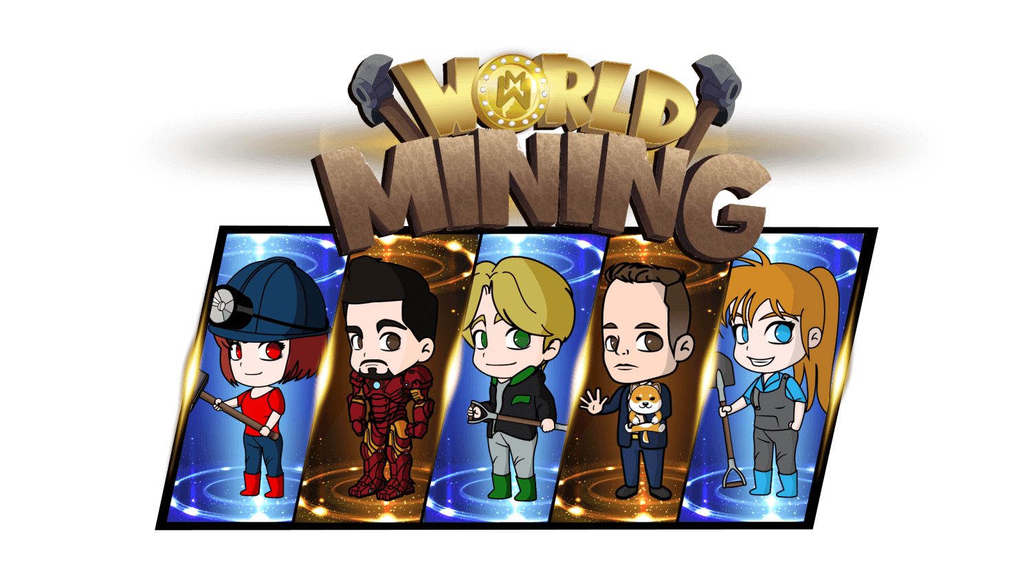 World Mining Logo and Characters